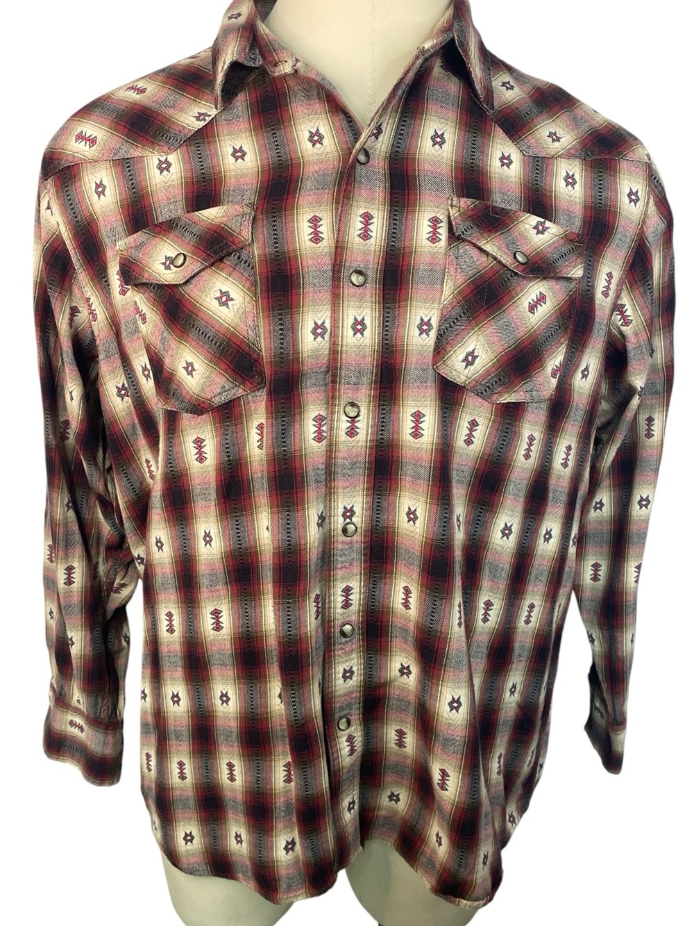 C.E. Schmidt Workwear Red Plaid Western Snap-Front Shirt Men’s XL